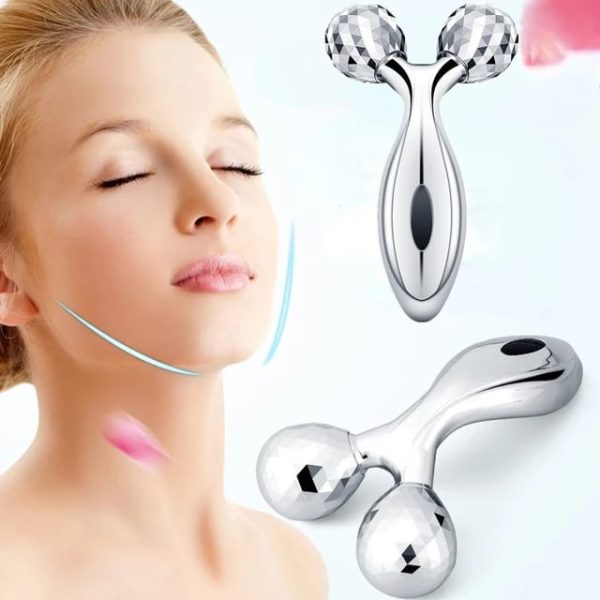 3d Face Massager Roller – 360° Rotation Handheld Y-shape Plastic Tool For Face Lifting, Anti-wrinkle, Skin Firming, And Full Body Relaxation