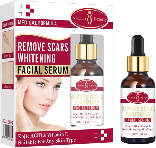 Aichun Beauty Scar Removal Facial Serum Pimples Stretch Marks Face Moisturizing Body Remove Scars Kojic Acid | Vitamin – E | 30ml