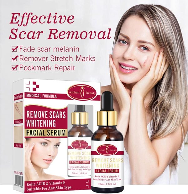 Aichun Beauty Scar Removal Facial Serum Pimples Stretch Marks Face Moisturizing Body Remove Scars Kojic Acid | Vitamin – E | 30ml