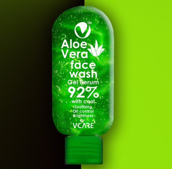 Aloe Vera Face Wash (100ml) By Vcare Products) | Extracts From Aloevera Gel And Neem Serum | Aloe Vera Face Wash For Oily Skin | Organic Aloe Vera Face Wash 100ml