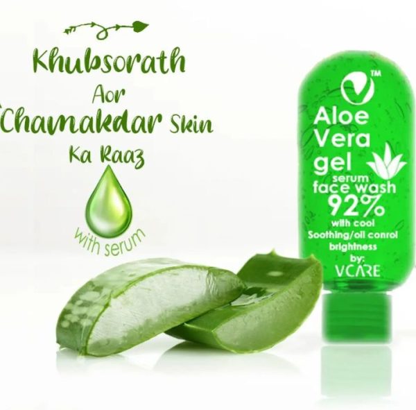 Aloe Vera Face Wash (100ml) By Vcare Products) | Extracts From Aloevera Gel And Neem Serum | Aloe Vera Face Wash For Oily Skin | Organic Aloe Vera Face Wash 100ml