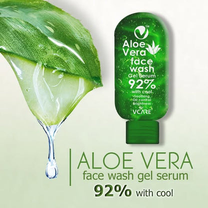 Aloe Vera Face Wash (100ml) By Vcare Products) | Extracts From Aloevera Gel And Neem Serum | Aloe Vera Face Wash For Oily Skin | Organic Aloe Vera Face Wash 100ml