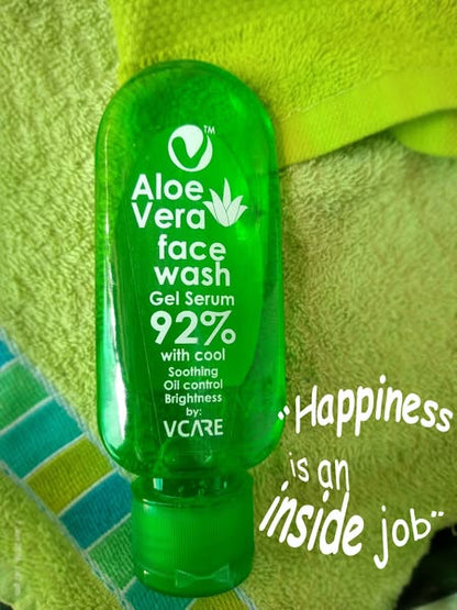 Aloe Vera Face Wash (100ml) By Vcare Products) | Extracts From Aloevera Gel And Neem Serum | Aloe Vera Face Wash For Oily Skin | Organic Aloe Vera Face Wash 100ml