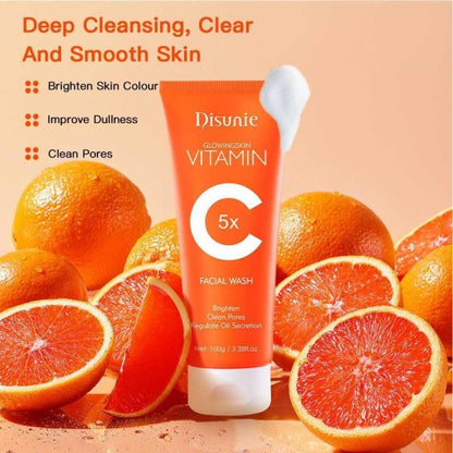 Disunie Vc Facial Wash Cleanser Oil Control Anti-acne Glowing Collagen Deep Clean | Disunie Glowing Skin Vitamin C Facial Wash | 100 Gram