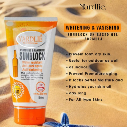 Yardlie Professional – Spf – 60 Whitening & Vanishing Sunblock 150ml