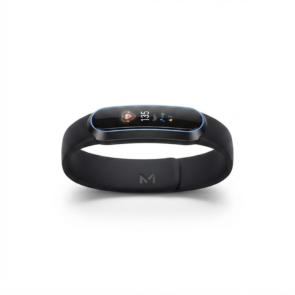 Product 1 (1) Slim Fitness Smart Band Real-Time Heart Rate Monitor Silicone Strap Wearable Tracker Device - Image 1