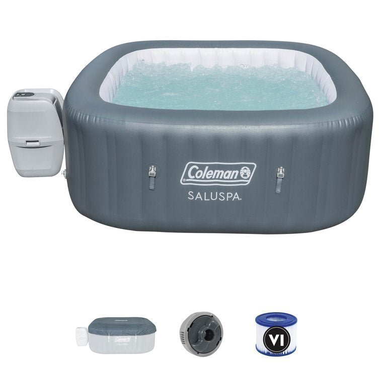Coleman 6 – Person 114 – Jets Plastic Square Inflatable Hot Tub in Gray - Image 3