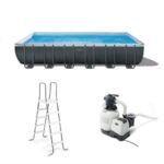 Intex 24′ x 12′ x 52″ Ultra XTR Rectangular Frame Swimming Pool Set + Pump
