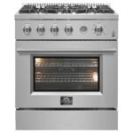 Forno Marco 30-Inch Gas Range with 4 Burners, Built-In Temperature Gauge, 4.32 cu. ft. Oven – Model FFSGS6277-30