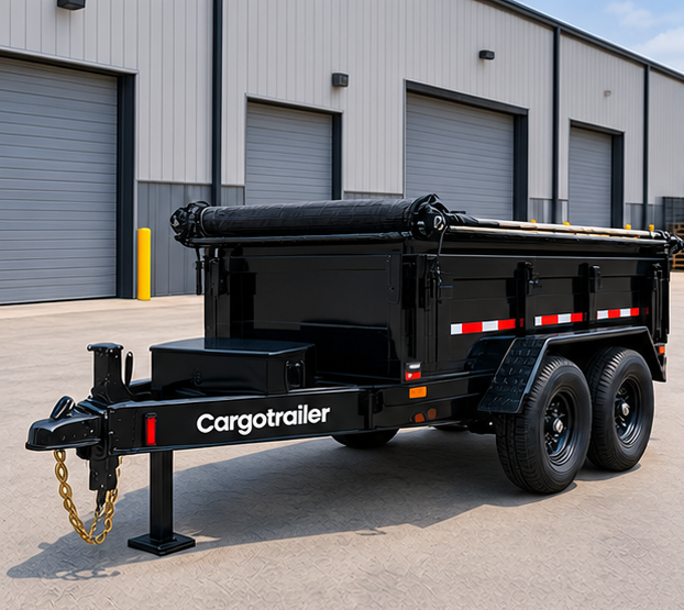 Cargotrailer 6′ x 10′ Tipper Trailer – Tandem Axle, Hydraulic Dump, Tarp Kit